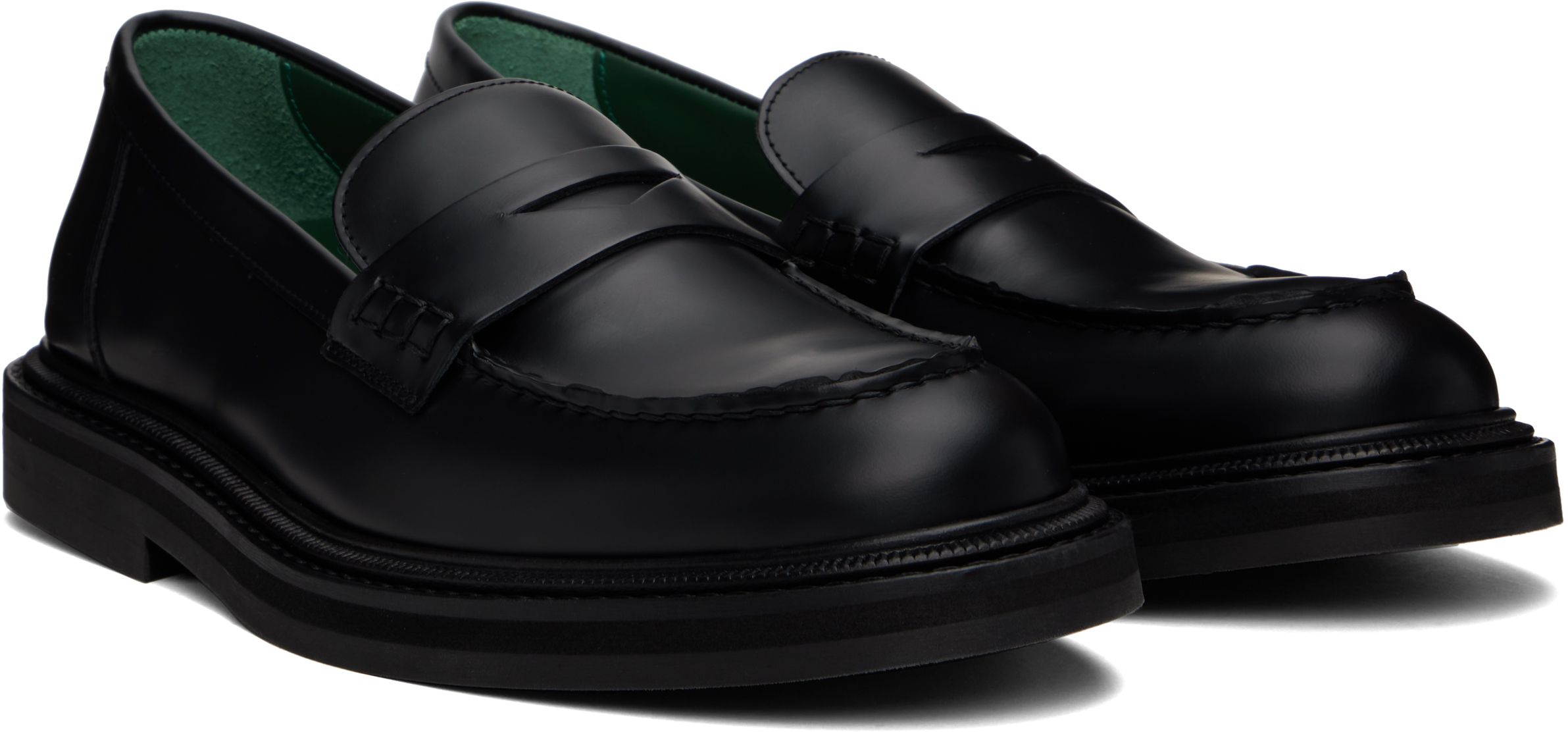 VINNY's Black Vinnee Penny Loafers