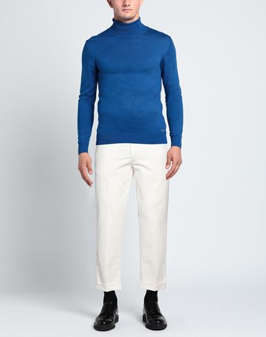 Man Pants White Size 38 Cotton, Elastane
