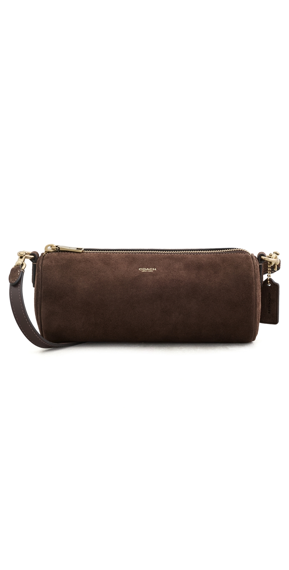 Suede Barrel Bag Dark Chocolate One Size