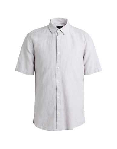 Man Shirt Lilac Size L Cotton, Linen