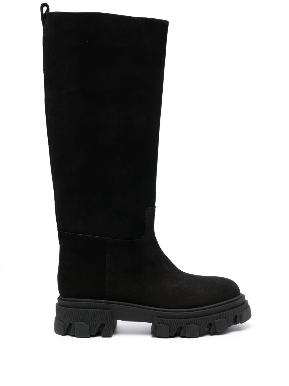 Chunky-sole suede boots - Black