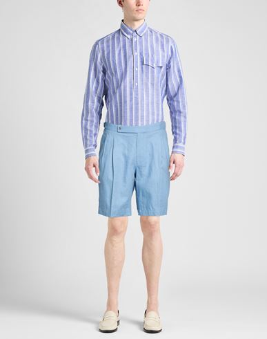 By Slowear Man Shorts & Bermuda Shorts Slate blue Size 38 Linen