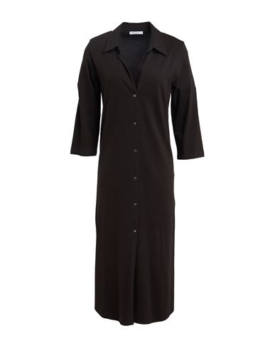 Woman Midi dress Dark brown Size XL Cotton