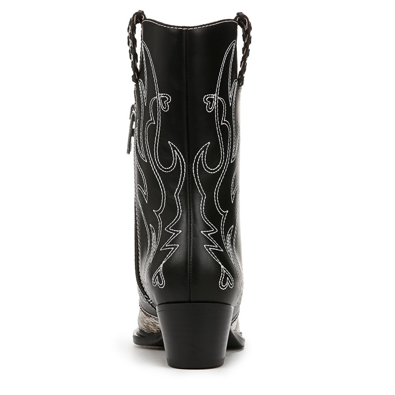 Women's Bianca Western Boots (Black/Grey Snake Print Leather)