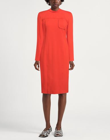Meimeij Woman Midi dress Rust Size 4 Viscose, Polyamide, Elastane, Acetate