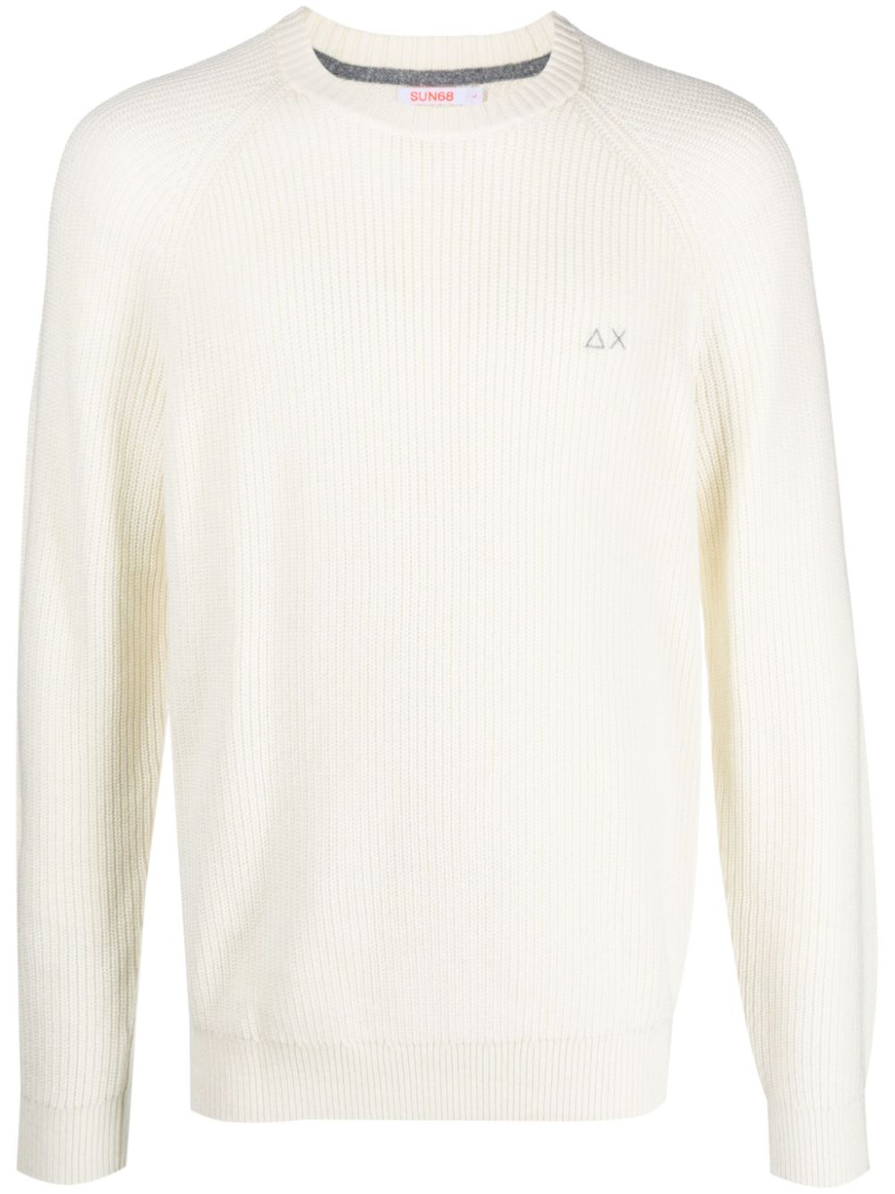 Crew-neck ribbed-knit jumper - Blue