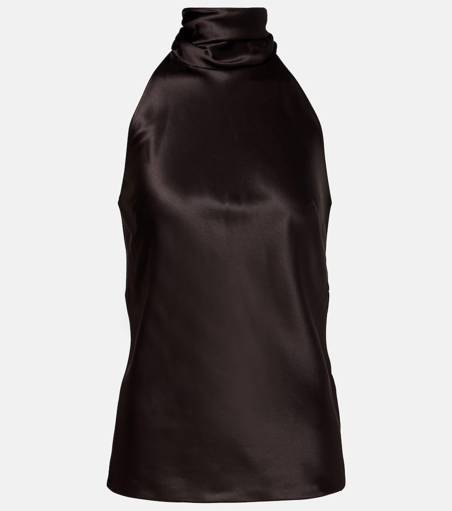 Chilton halterneck silk-blend top