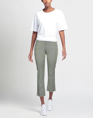 Re_hash Woman Pants Sage green Size 26 Cotton, Elastane