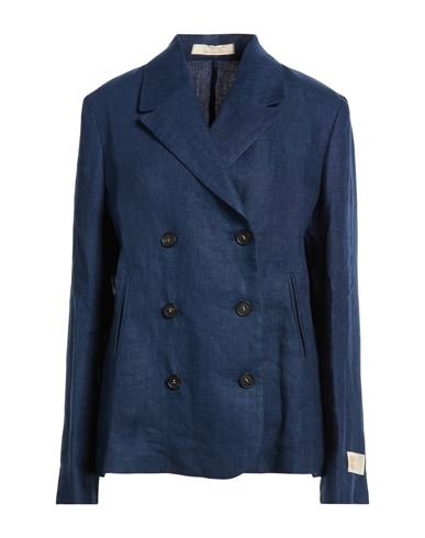 Woman Blazer Midnight blue Size L Linen