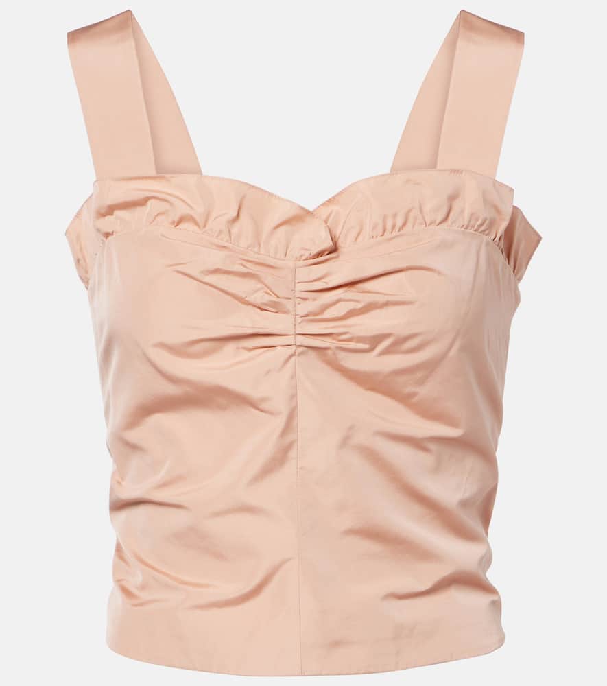 Chloé Gathered ruffled taffeta crop top