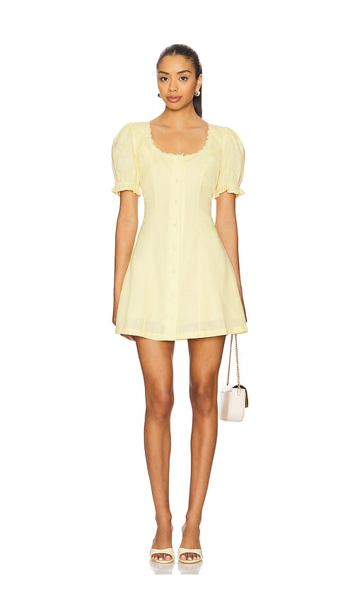 Elodie the Label Valeria Mini Dress in Light Yellow. XL also in