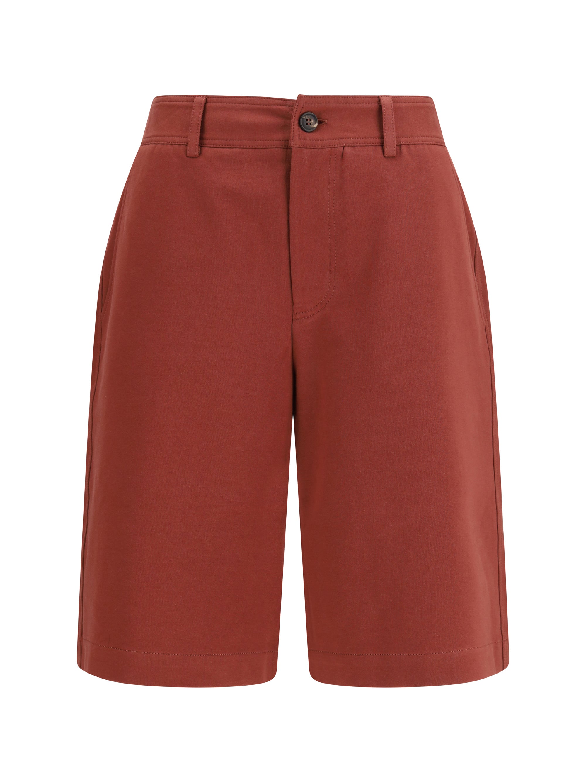 Cotton Bermuda Shorts — Red