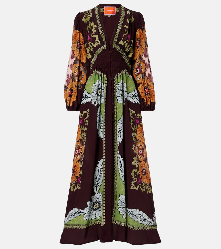 Printed silk maxi dress