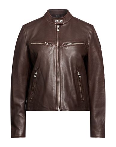 Woman Jacket Dark brown Size 14 Lambskin