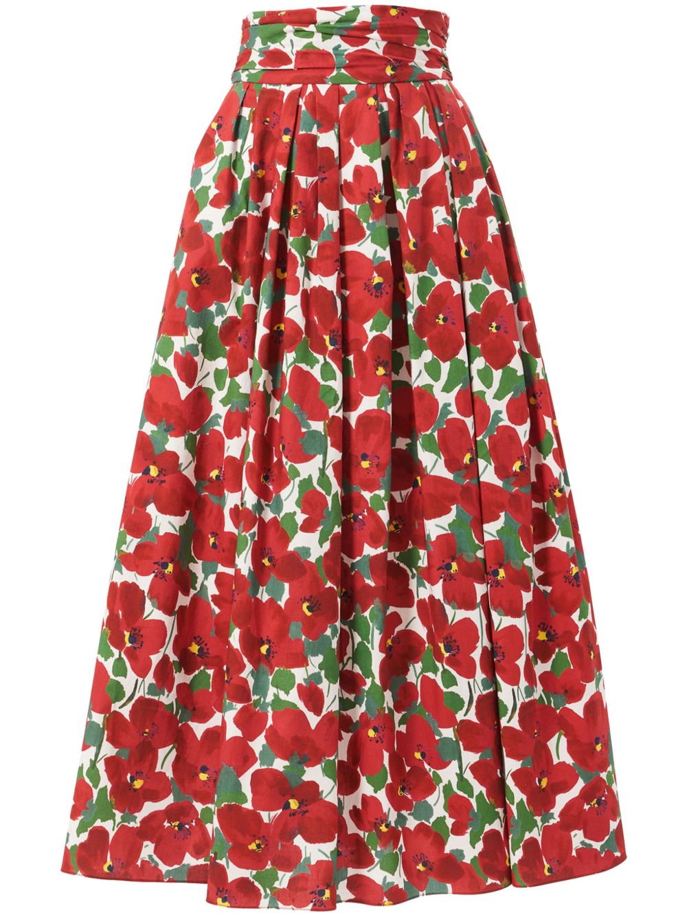 Cummerbund midi skirt - Red