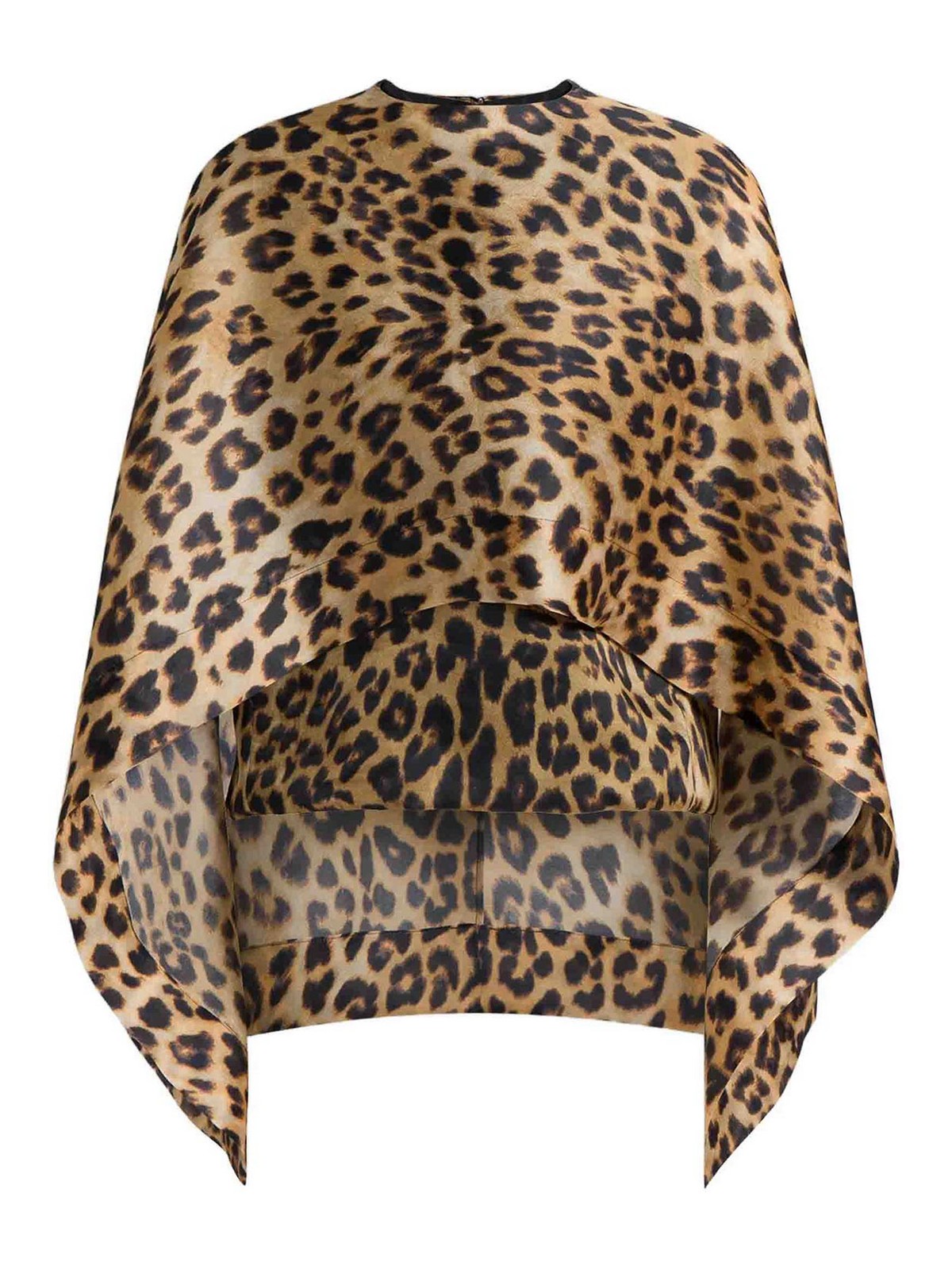 Alberta Ferretti - triple organza long draped animal shirt