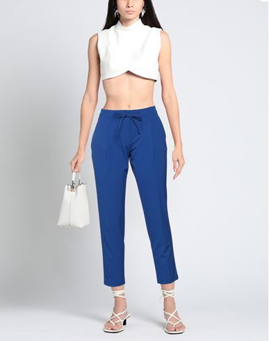 Woman Pants Bright blue Size M Polyester, Elastane