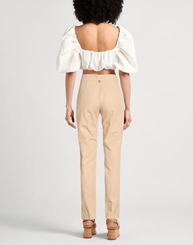Woman Pants Beige Size 4 Cotton, Lyocell