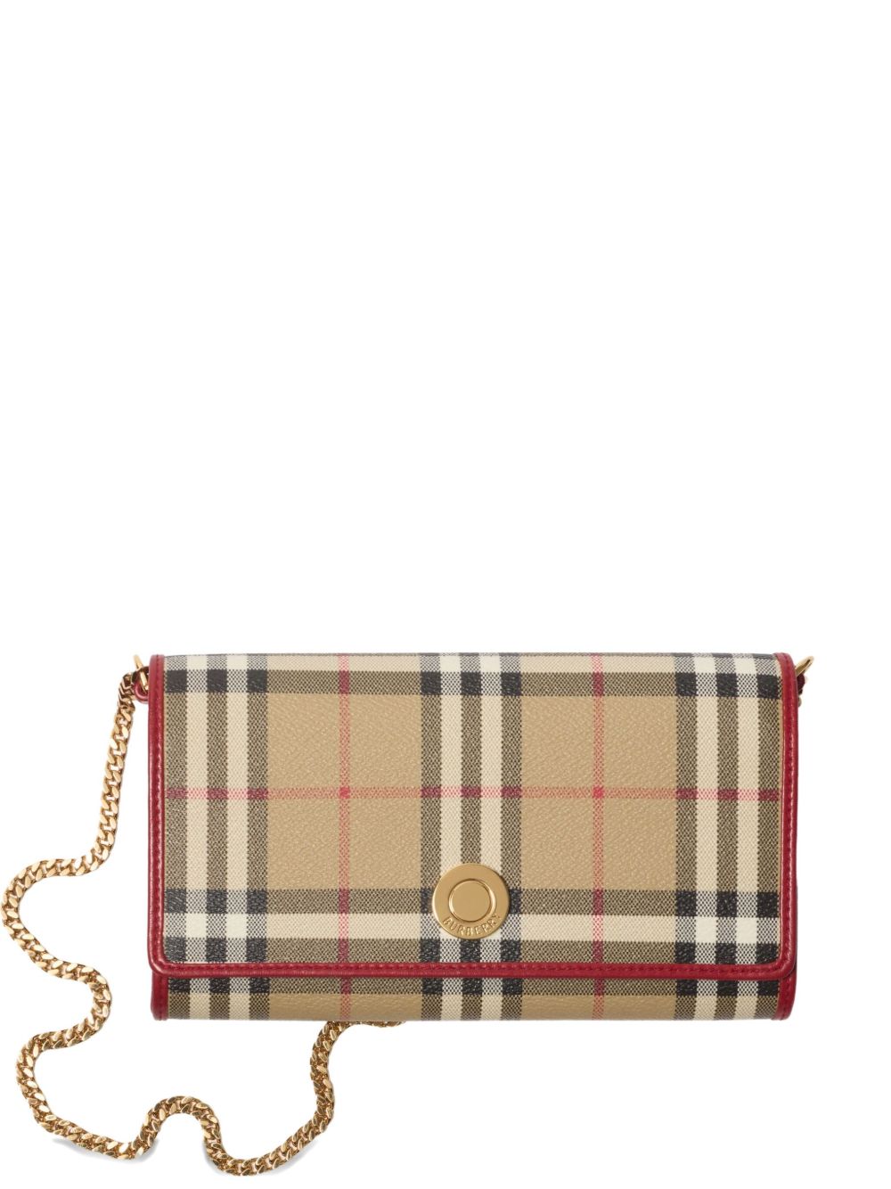 Leather-trimmed Checked Coated-canvas Shoulder Bag