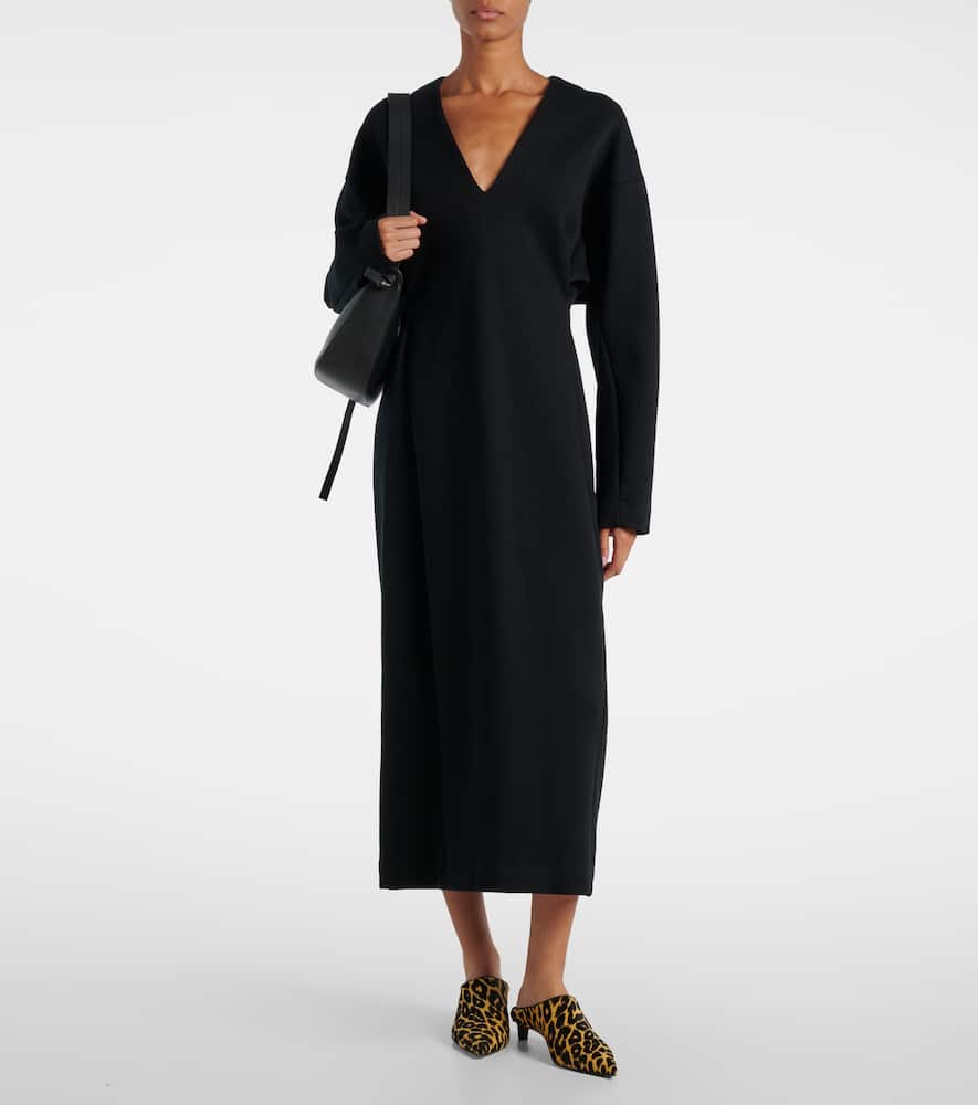 Cotton-blend midi dress