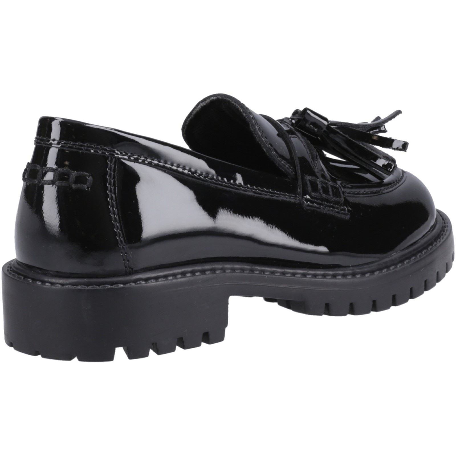 Hush Puppies Abigail Patent Leather Youth Black Loafer