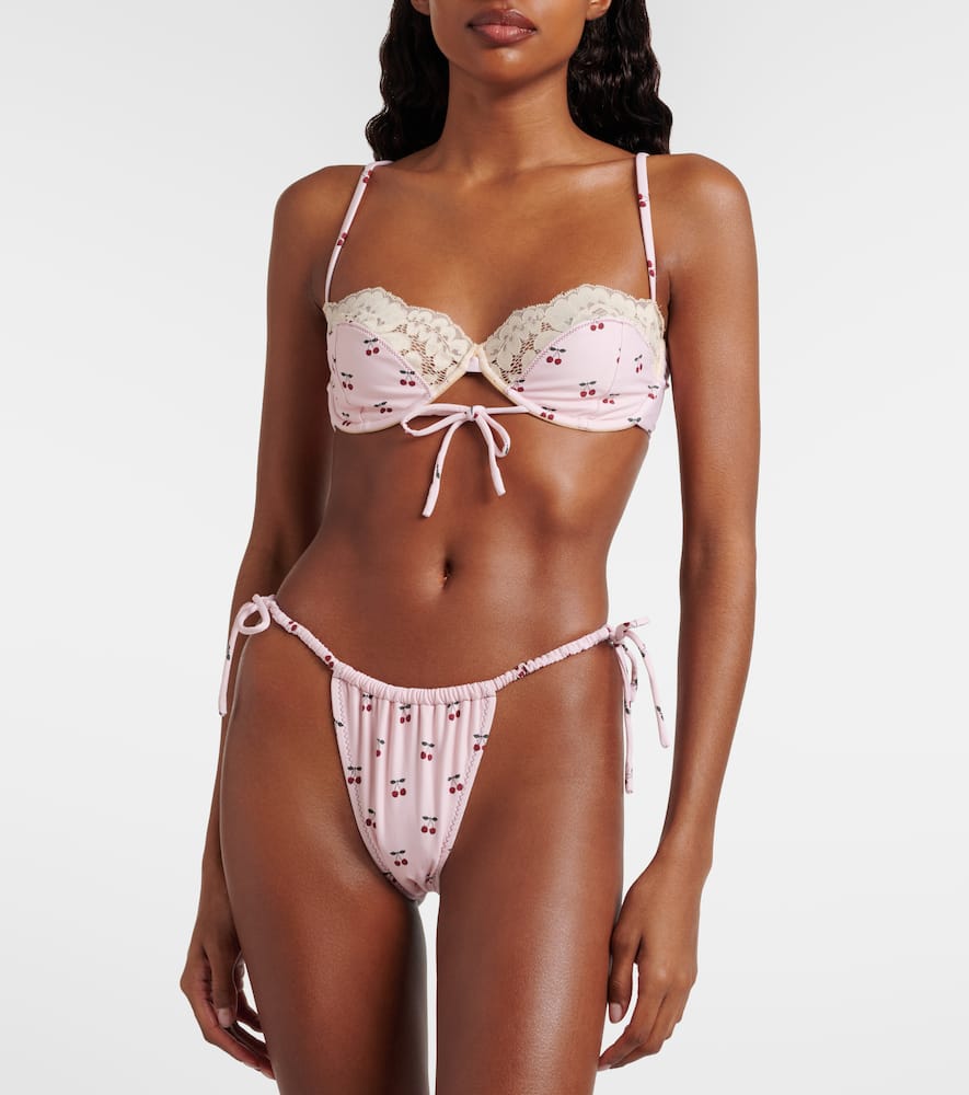 Lena printed bikini top