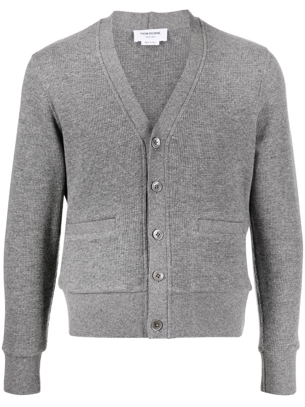 Waffle-knit cashmere cardigan - Grey