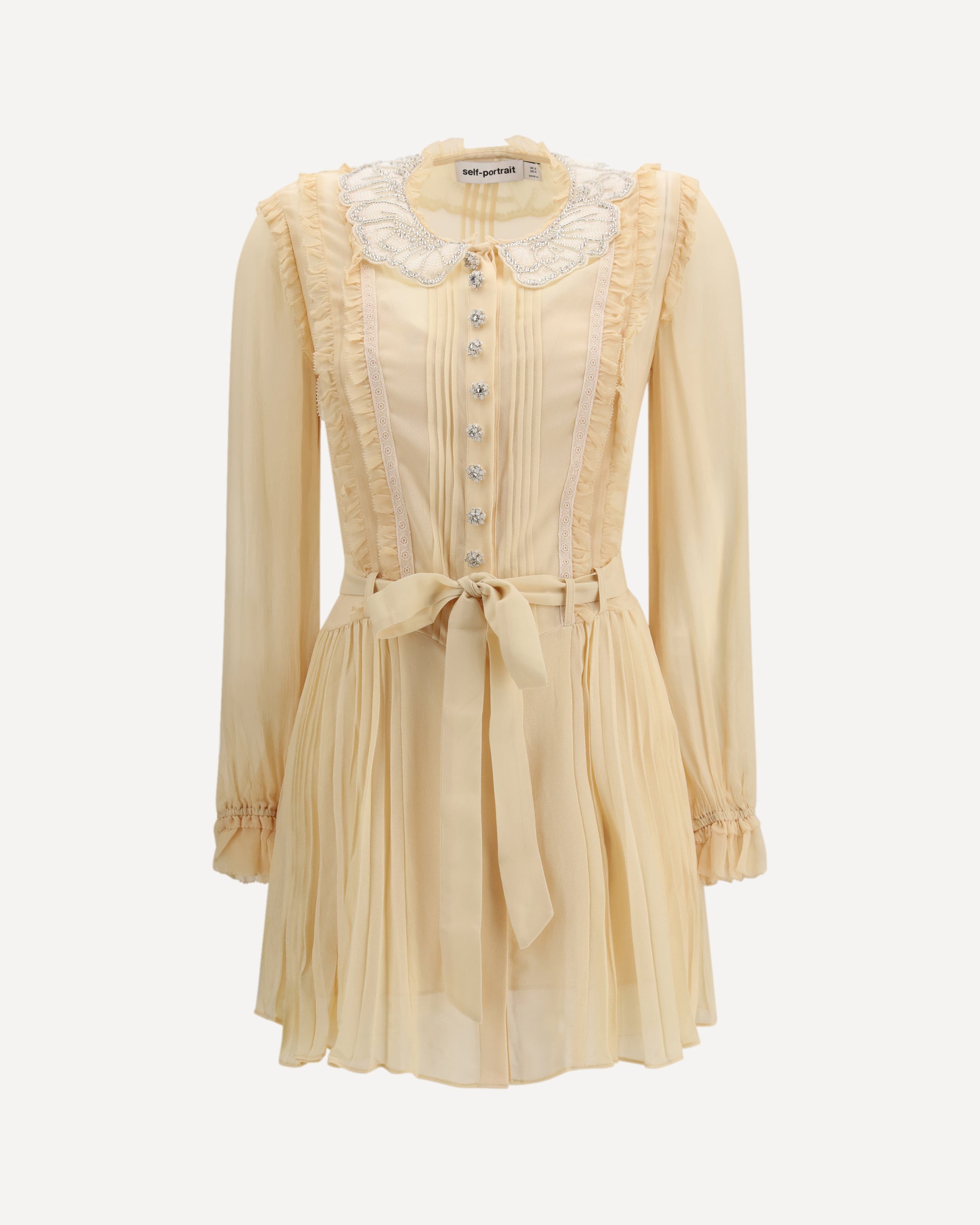 Pleated georgette mini Dress Female 6