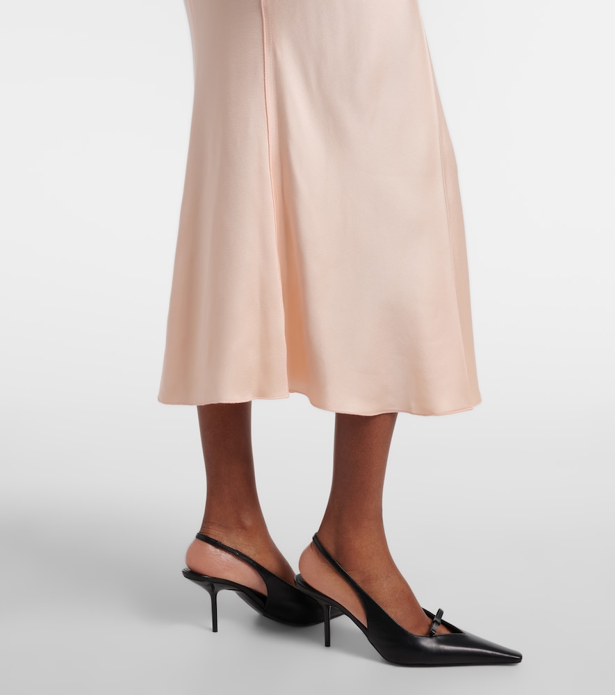 Eve gathered satin crêpe midi dress