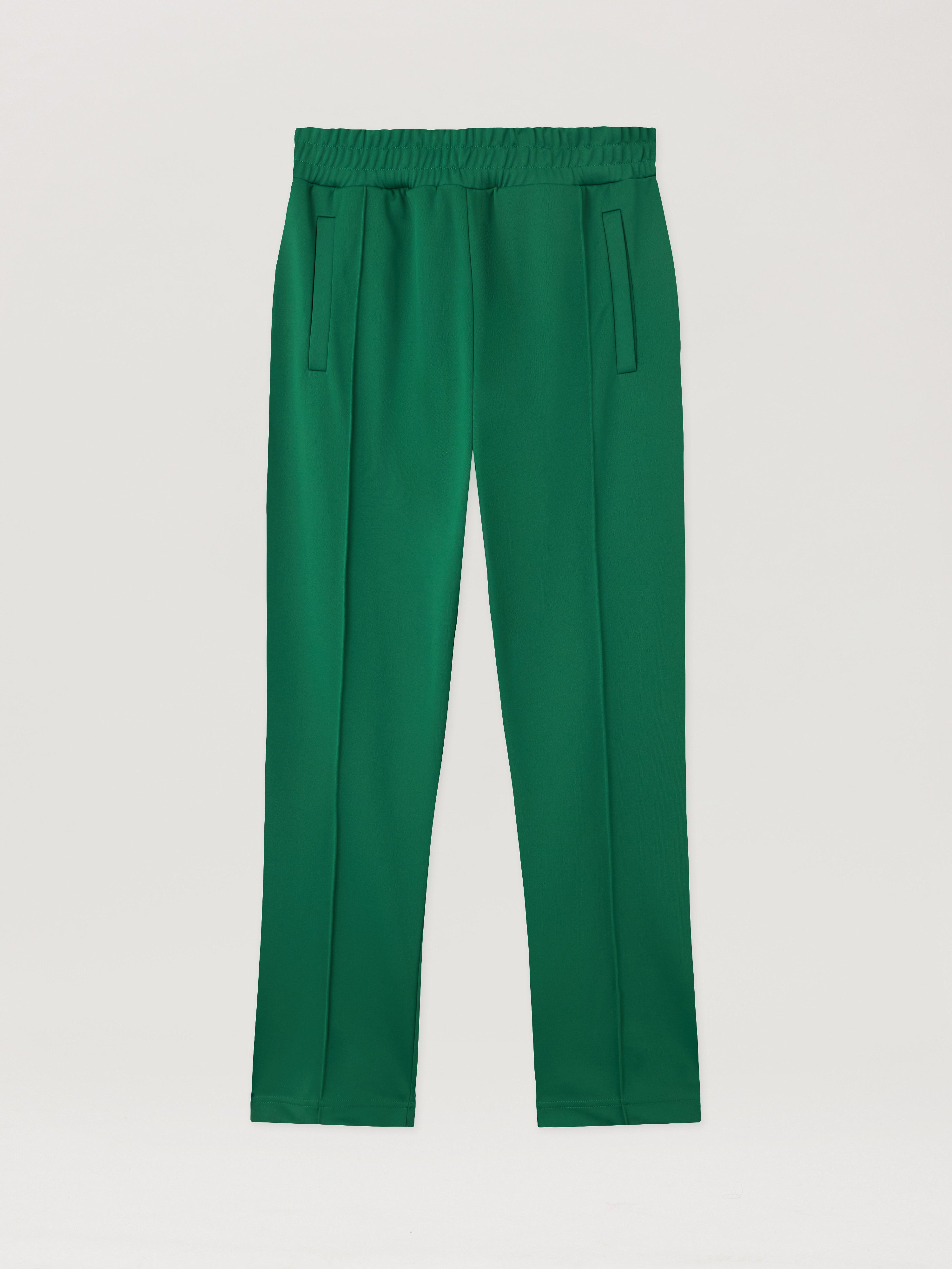 Back Curved Logo Track Pants Man  Green Black