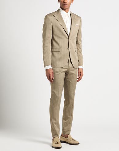 Man Suit Khaki Size 38 Polyester, Elastane, Viscose