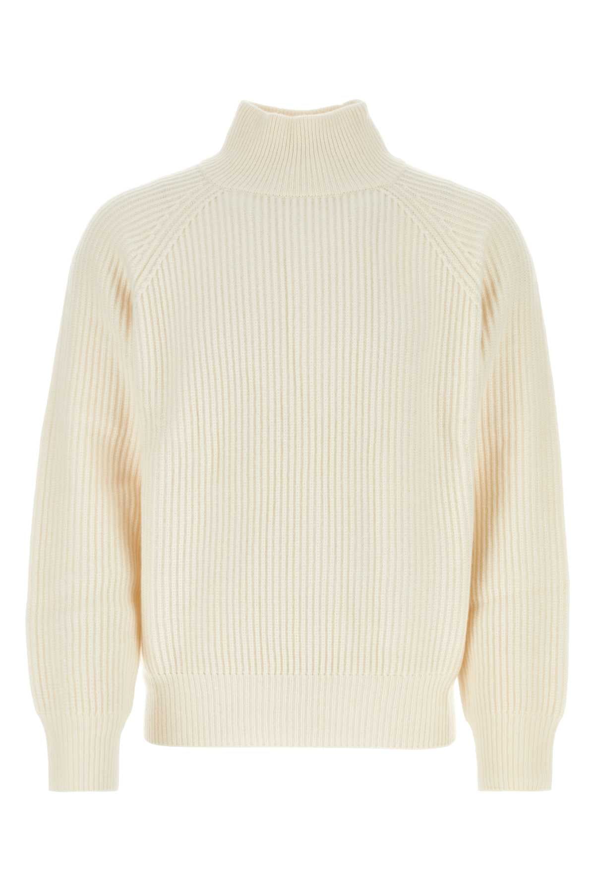 Ribbed Cashmere Sweater — White