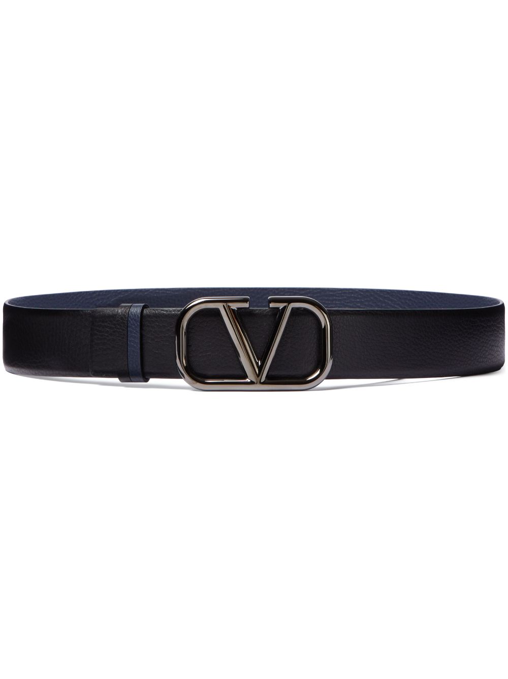 VLogo Signature reversible leather belt - Black
