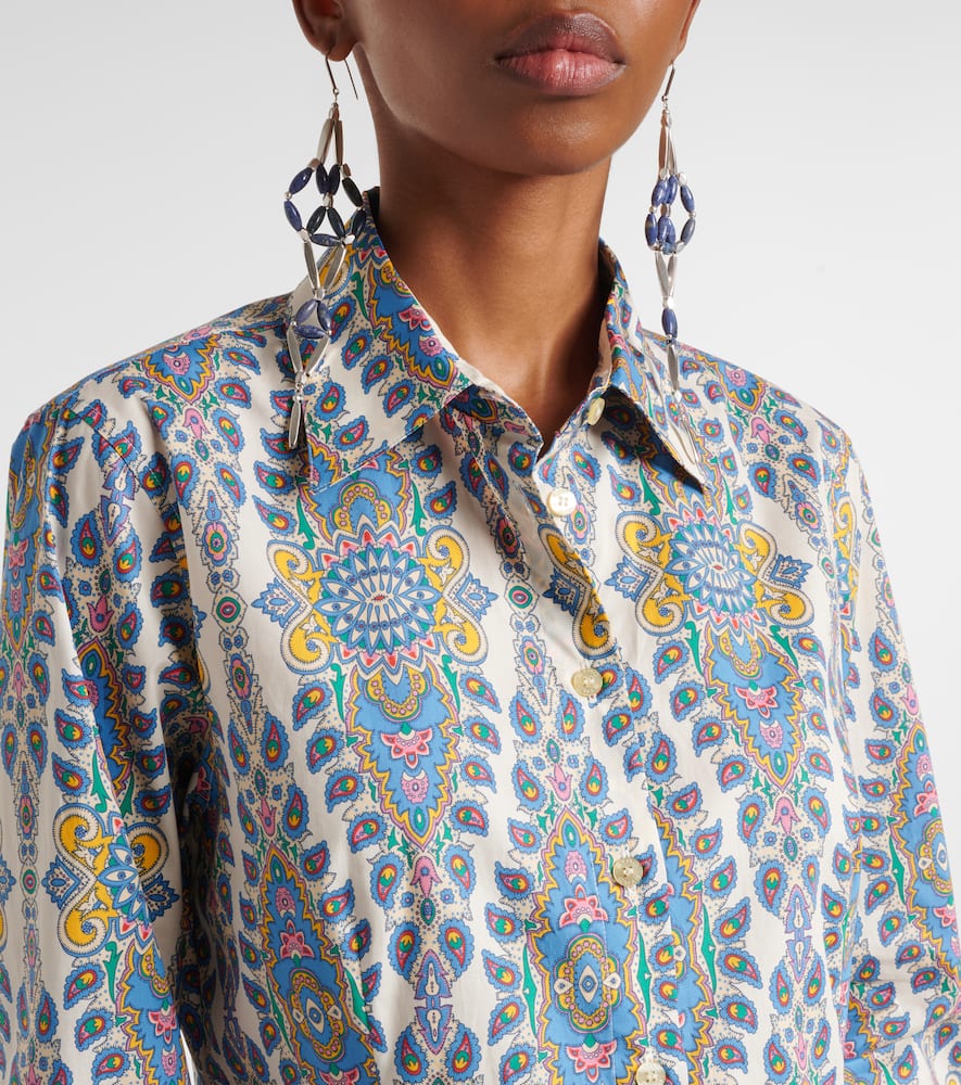 Printed cotton-blend shirt