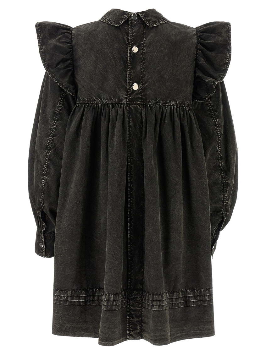 Black Washed Mini Shirt Dresses Black