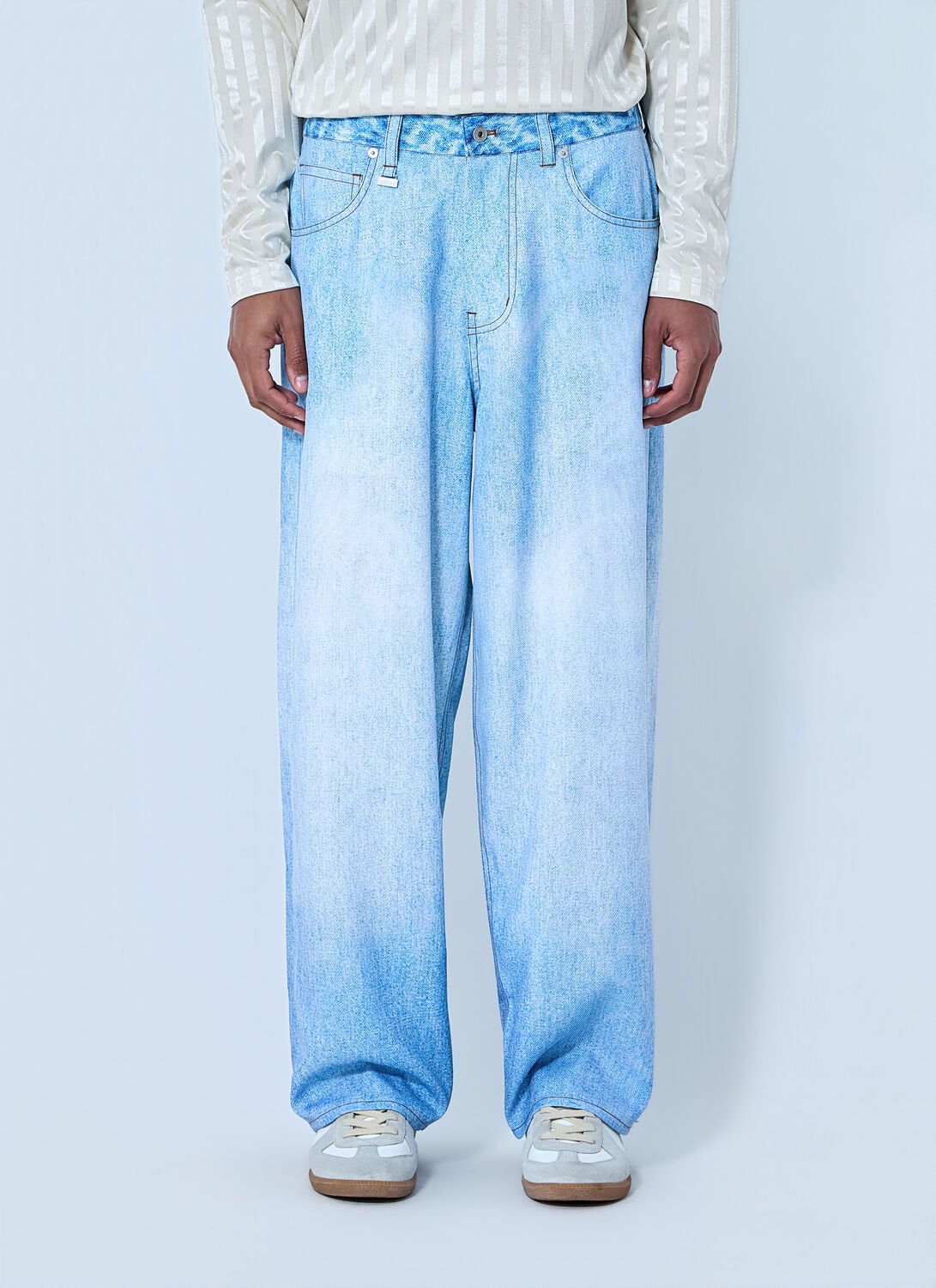 Wide-leg Denim Trousers
