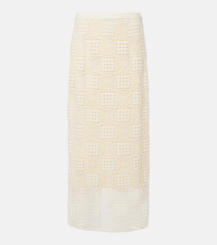 Rayure crochet cotton maxi skirt