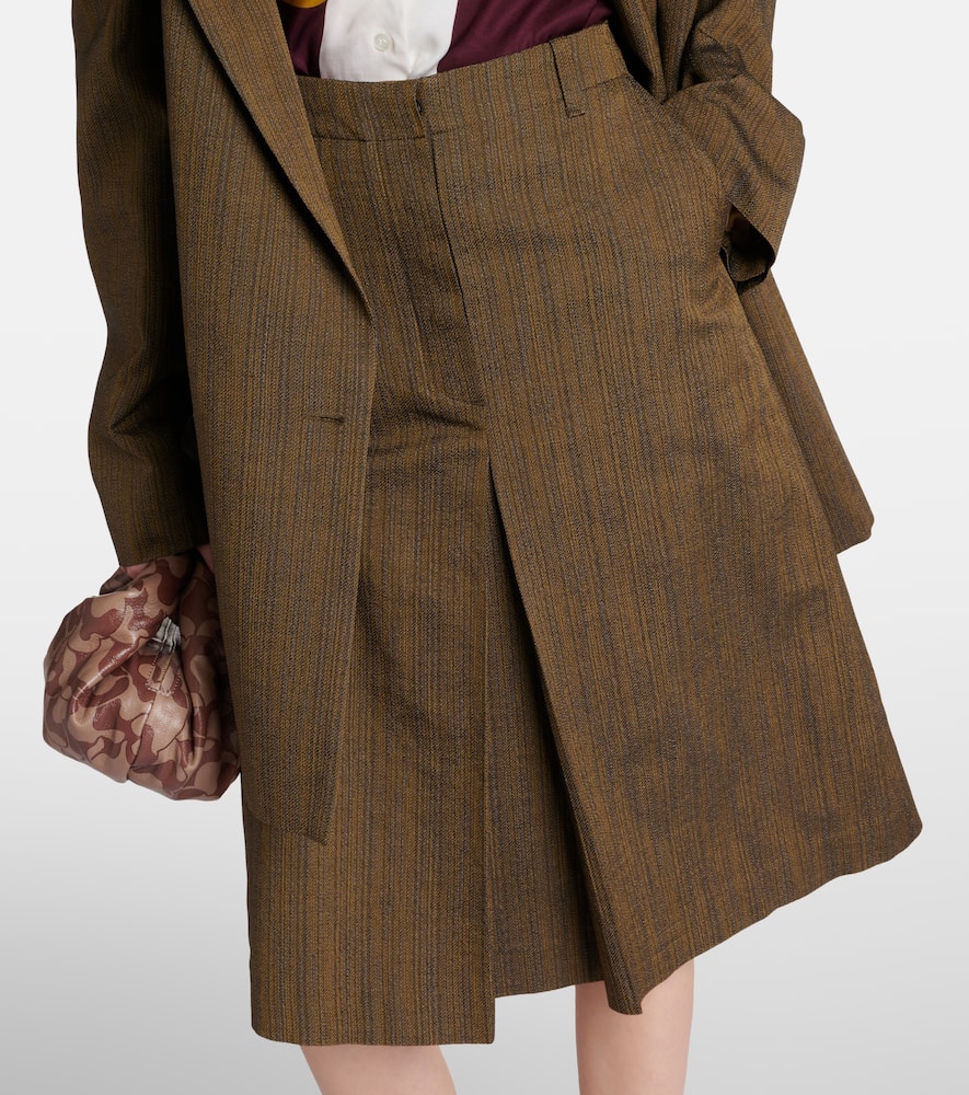 Cotton and silk-blend midi skirt