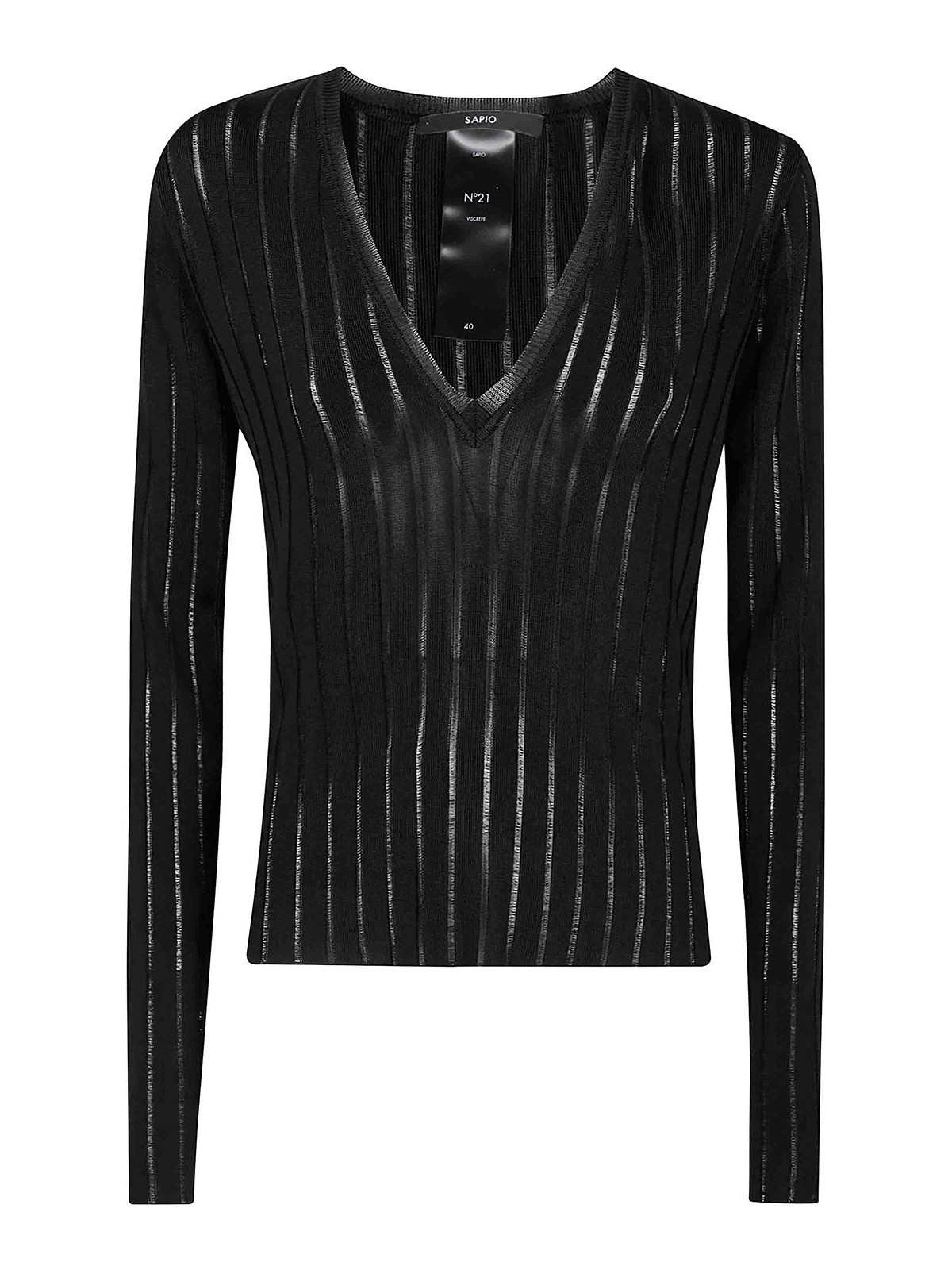 Viscose Crepe De Chine V Neck Sweater