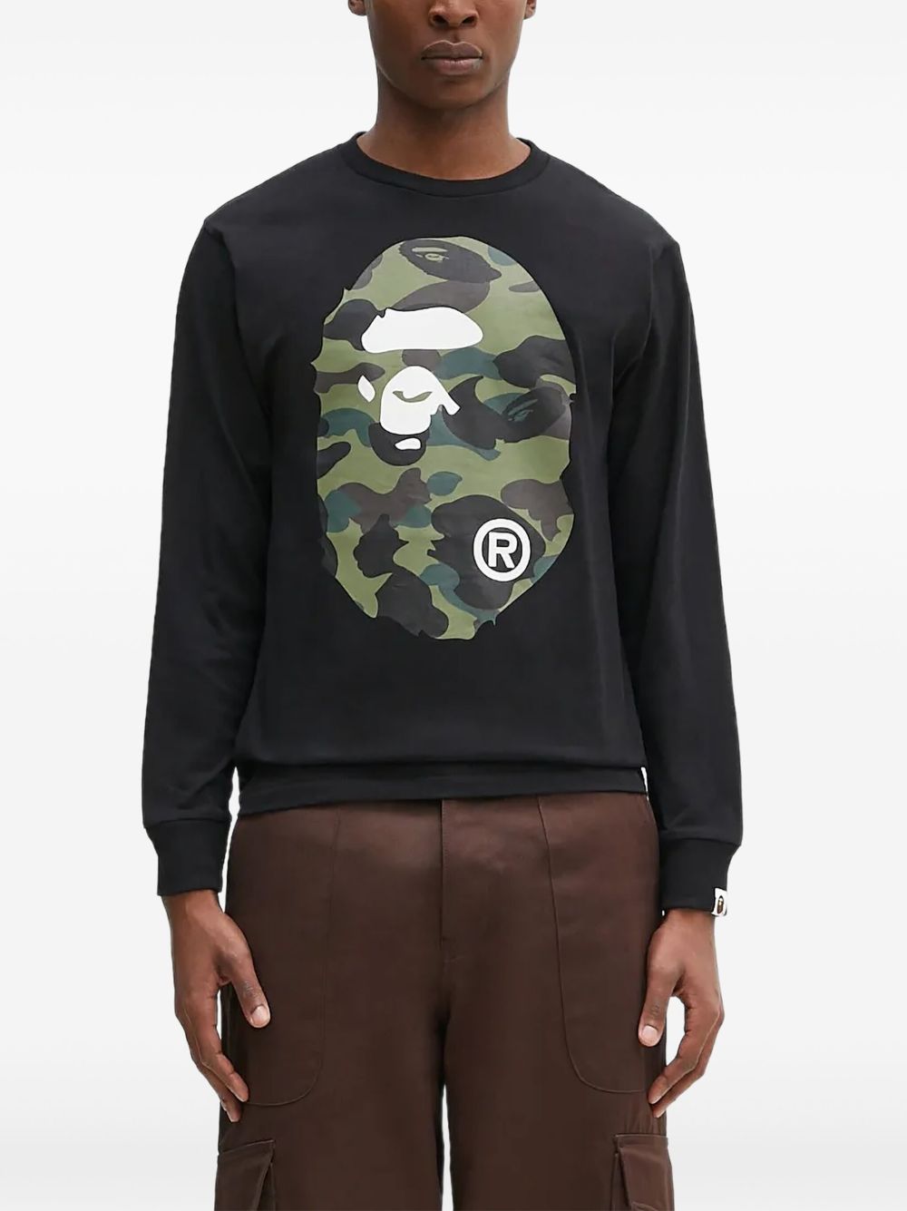 1st Camo Big Head Ape long-sleeve sweatshirt - Black