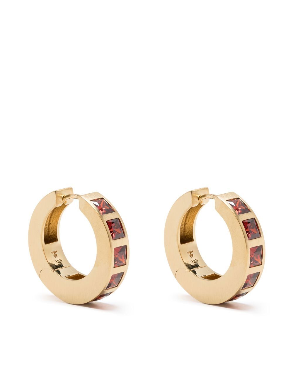 Gold-plated sterling silver garnet earrings