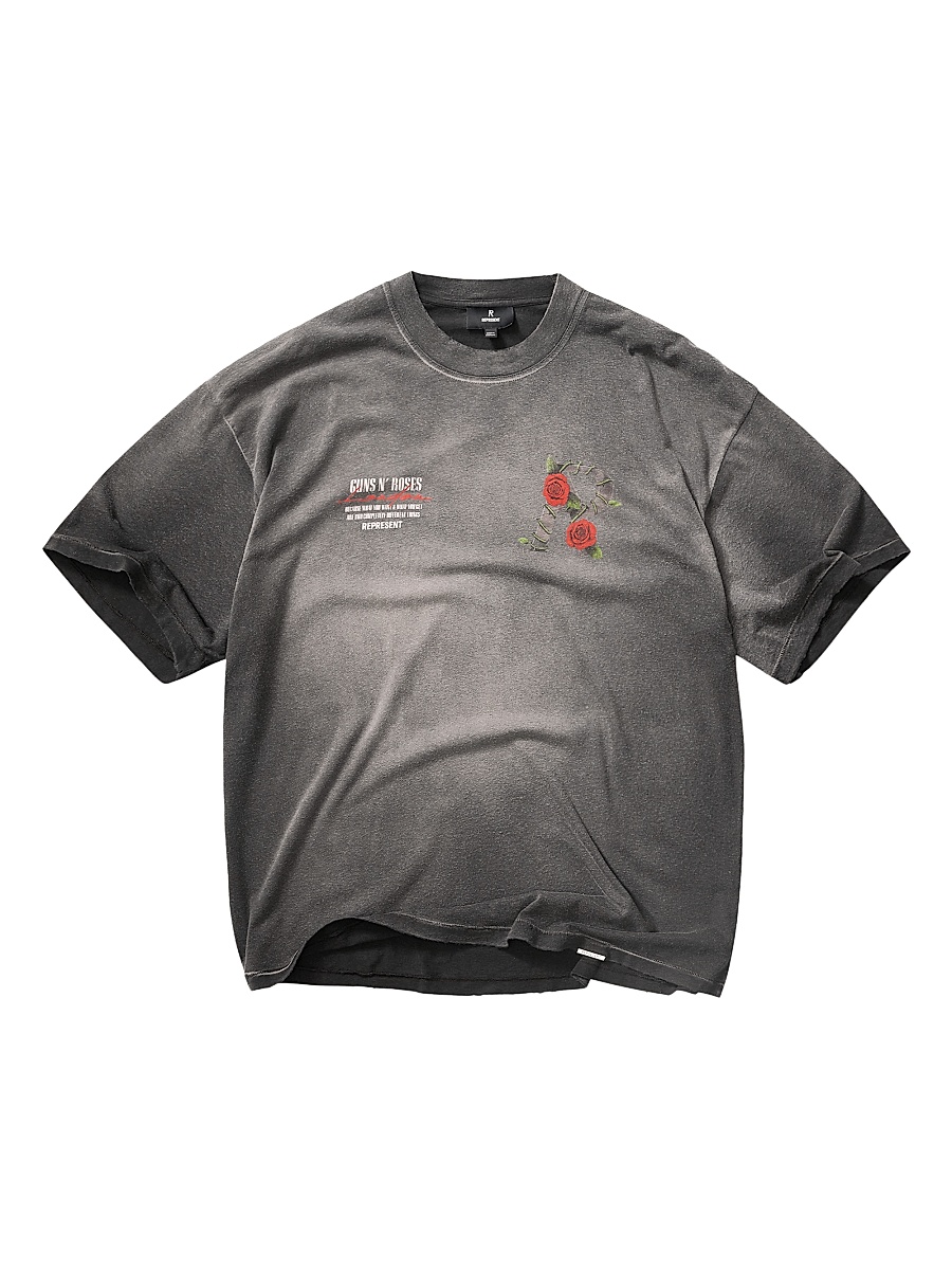 Men's Guns N' Roses Tour Crewneck T-Shirt - Stained Black