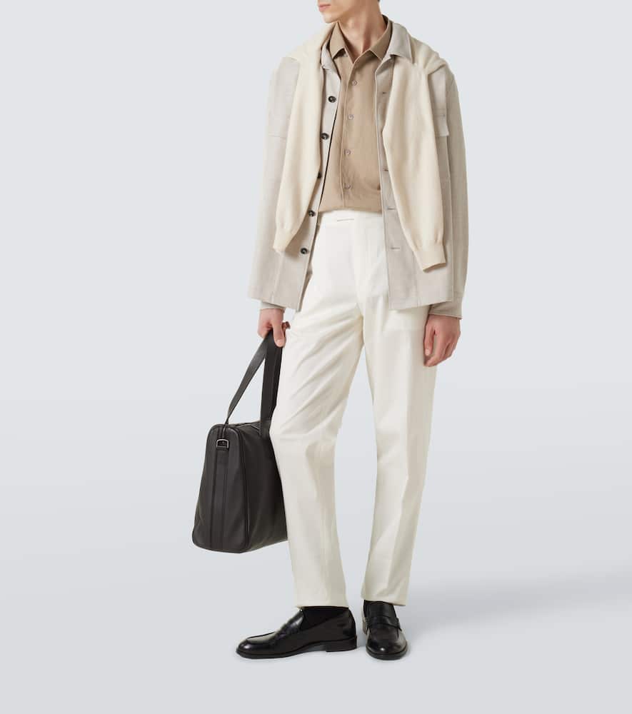 Linen, wool, and silk-blend overshirt