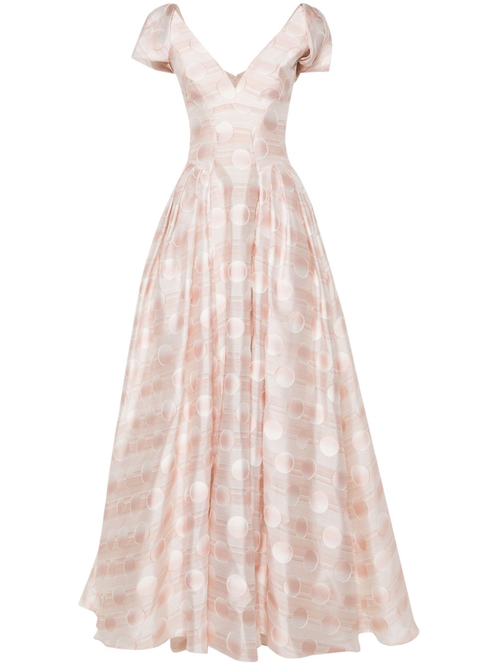 Jacquard V-neck gown - Pink
