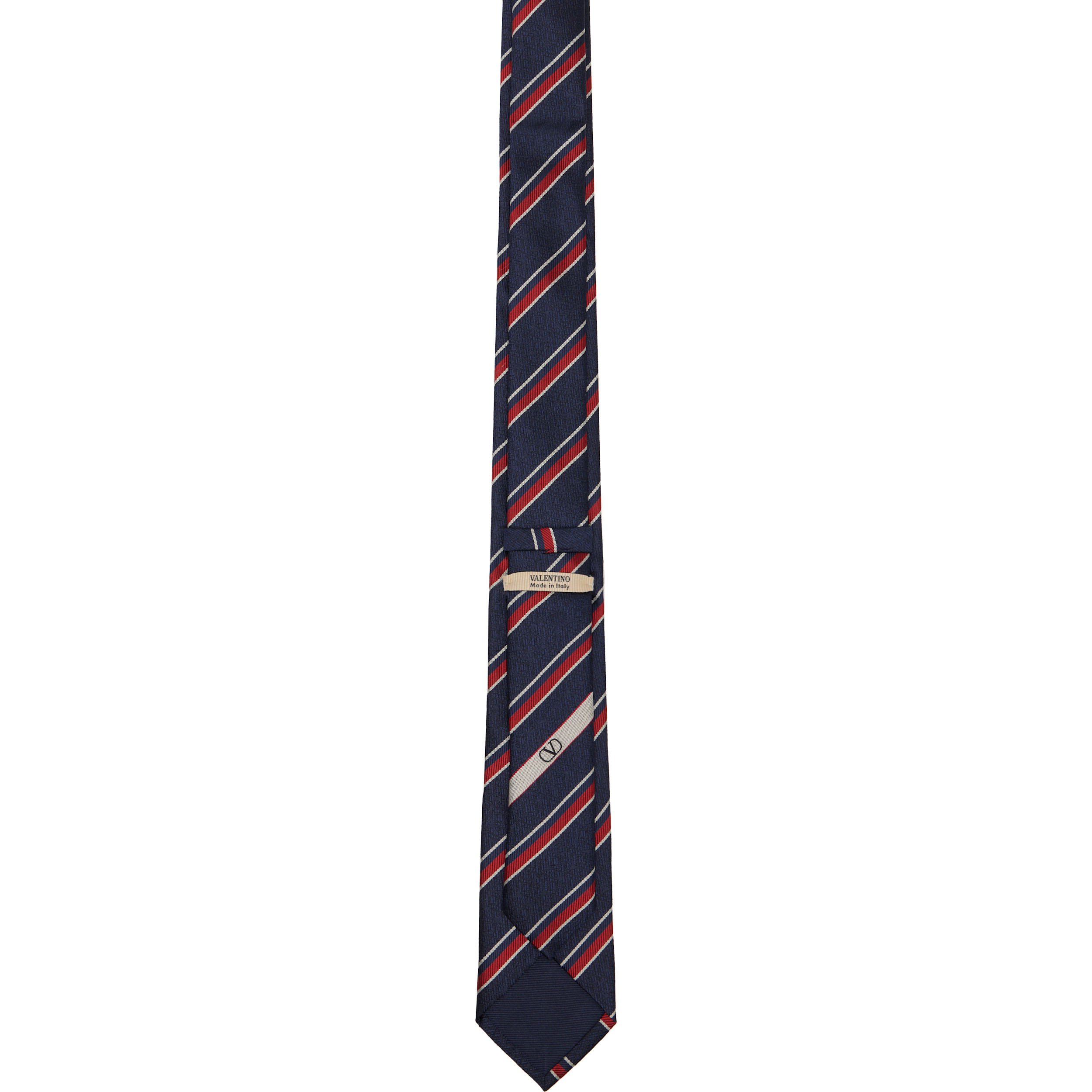 Navy & Red Valentie Jacquard Regimental Silk Tie