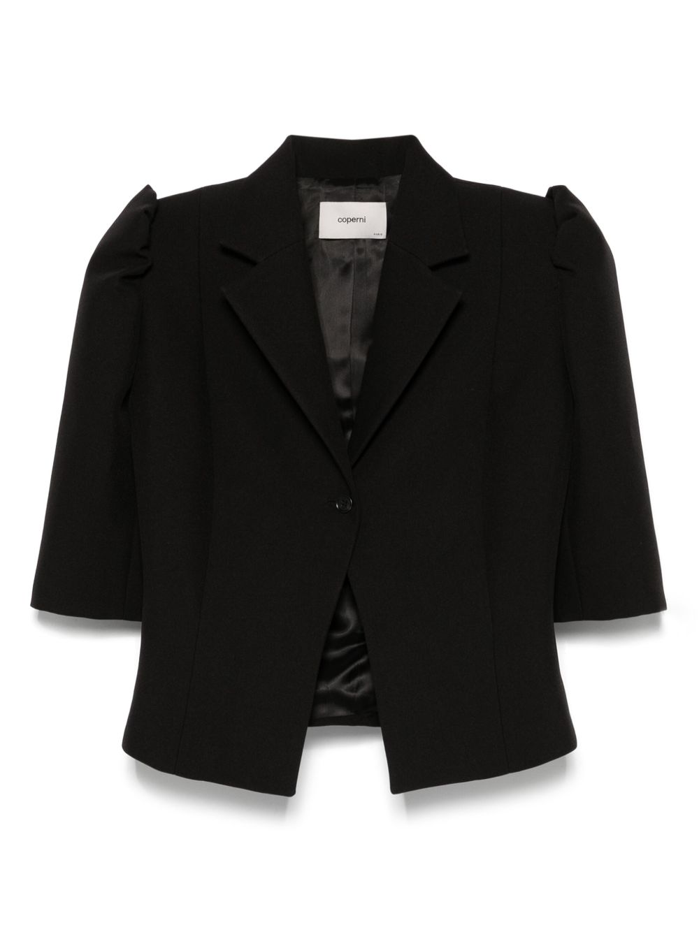 Coperni puff-sleeve cropped blazer - Black