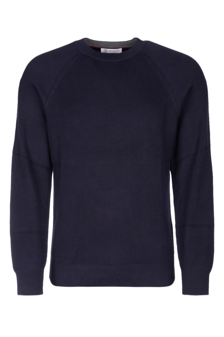 Ribbed-knit jumper - Blue