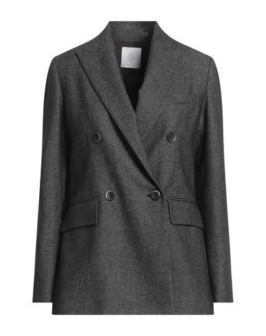 Woman Blazer Black Size 4 Wool, Cotton, Cashmere, Elastane