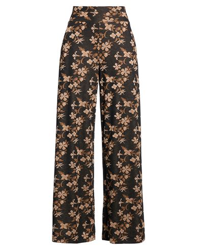Niū Woman Pants Dark brown Size S Polyester, Viscose, Polyamide, Metallic Polyester, Elastane