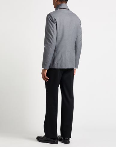 Man Puffer Light grey Size 38 Polyester, Viscose, Leather